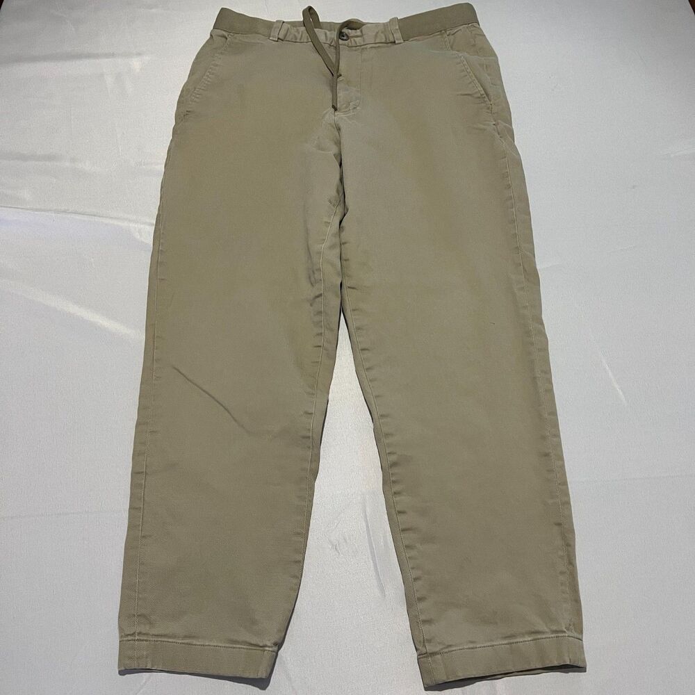 Uniqlo Men's M 30-33 Elastic Waist Drawstring Smart Ankle Khaki Chinos Pants